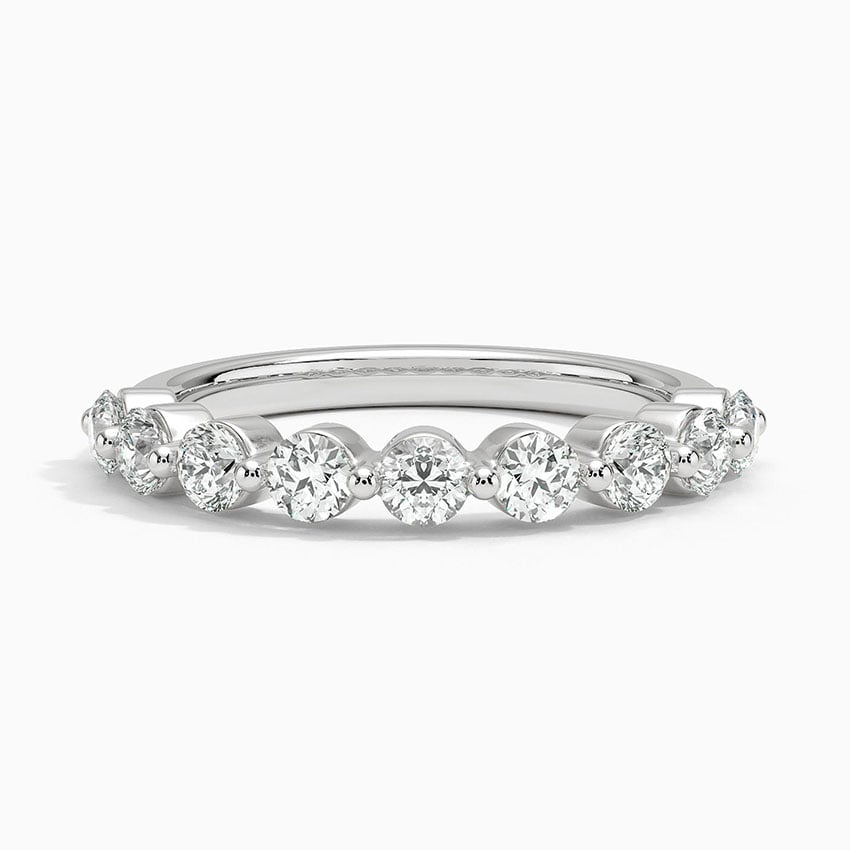 Channel-Set Diamond Wedding Band (Various Sizes) 18K White Gold / 3/4