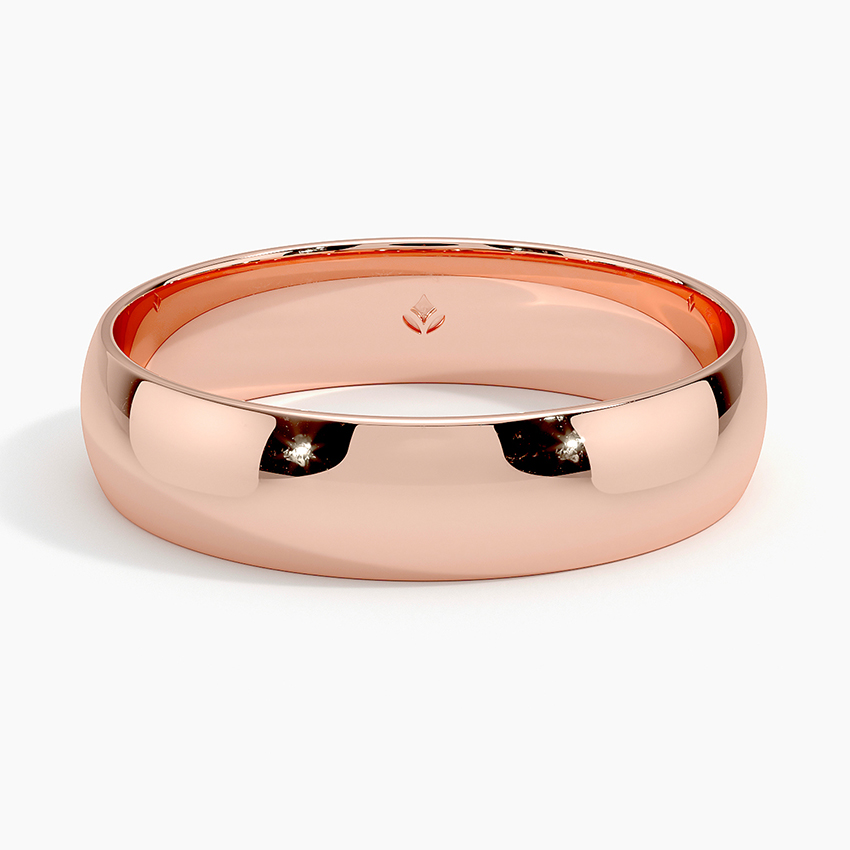 14K Rose Gold Slim Profile 5mm Wedding Ring