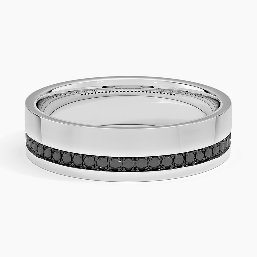 Platinum Austin Black Diamond 5.5mm Wedding Ring
