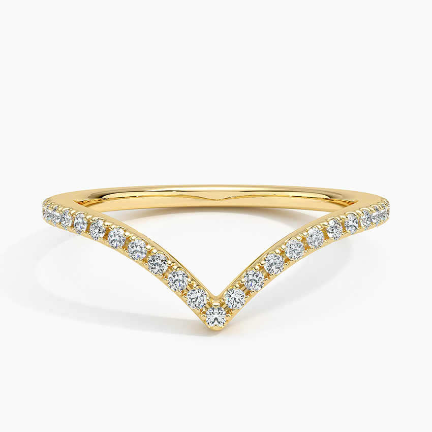 Elongated Flair Diamond Ring in 18K Yellow Gold