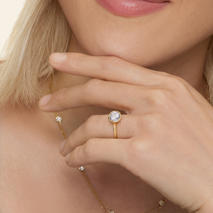 18K Yellow Gold Luna Bezel Ring