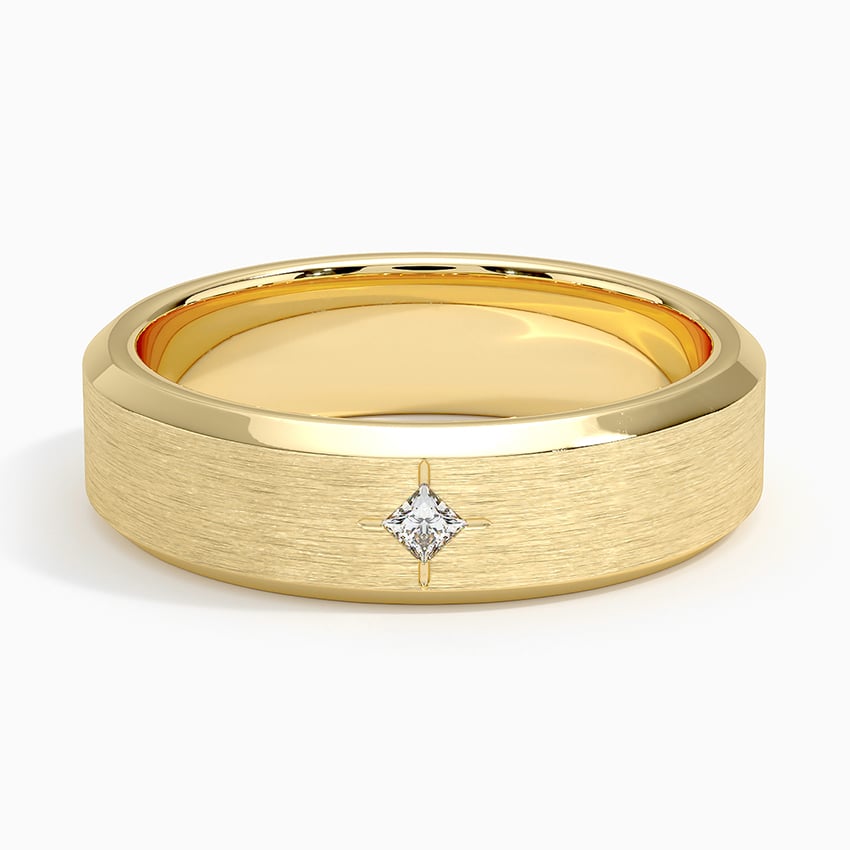 Caspian Diamond 6mm Wedding Ring in 18K Yellow Gold