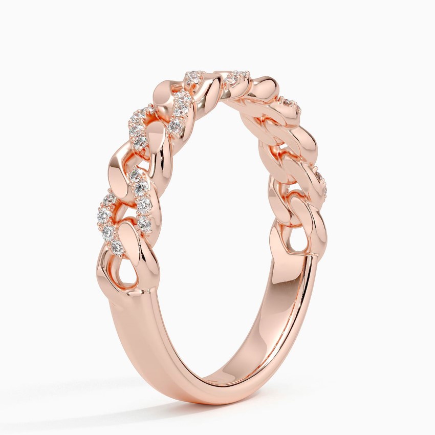 Petite Vera Diamond Chain Ring in 14K Rose Gold