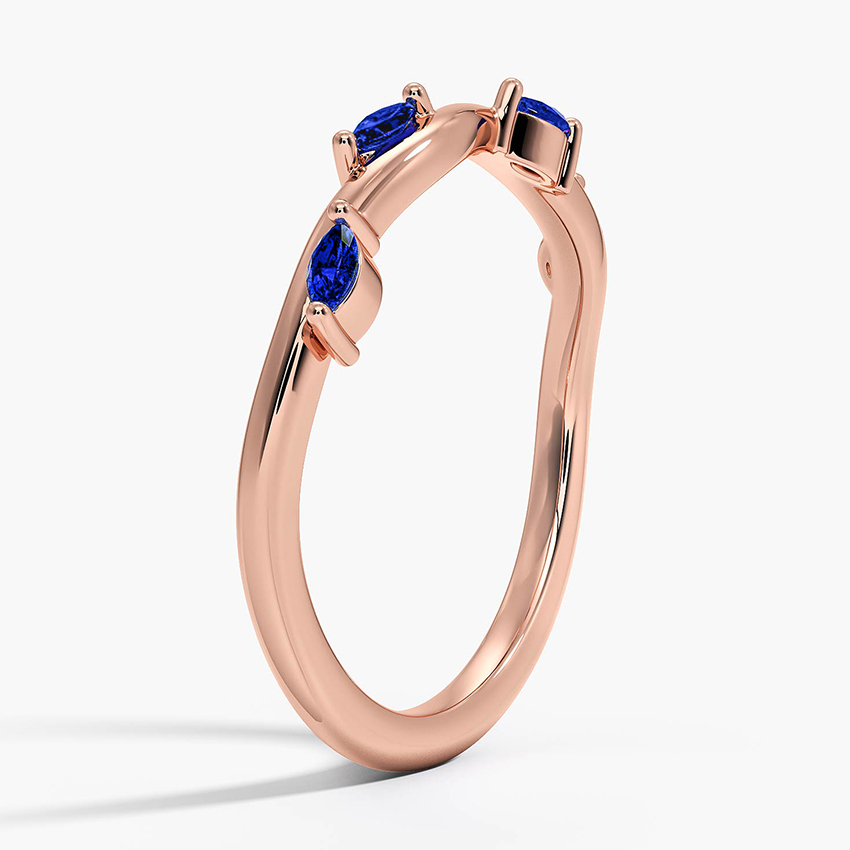 Winding Willow Sapphire Ring in 14K Rose Gold