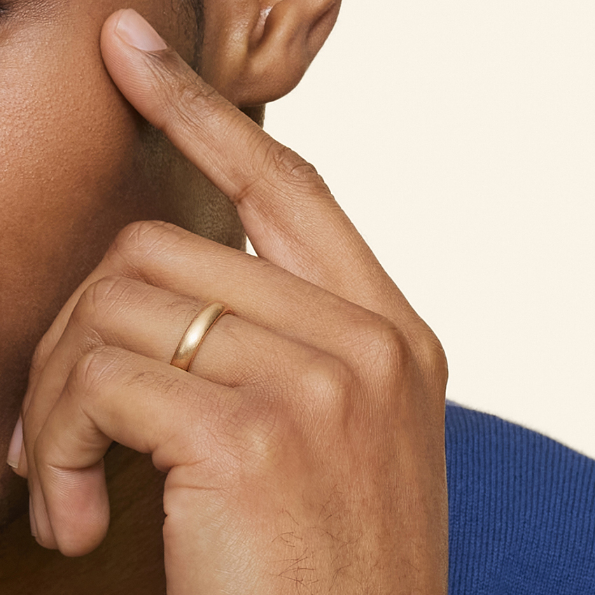 Matte Comfort Fit 4mm Wedding Ring in 14K Rose Gold