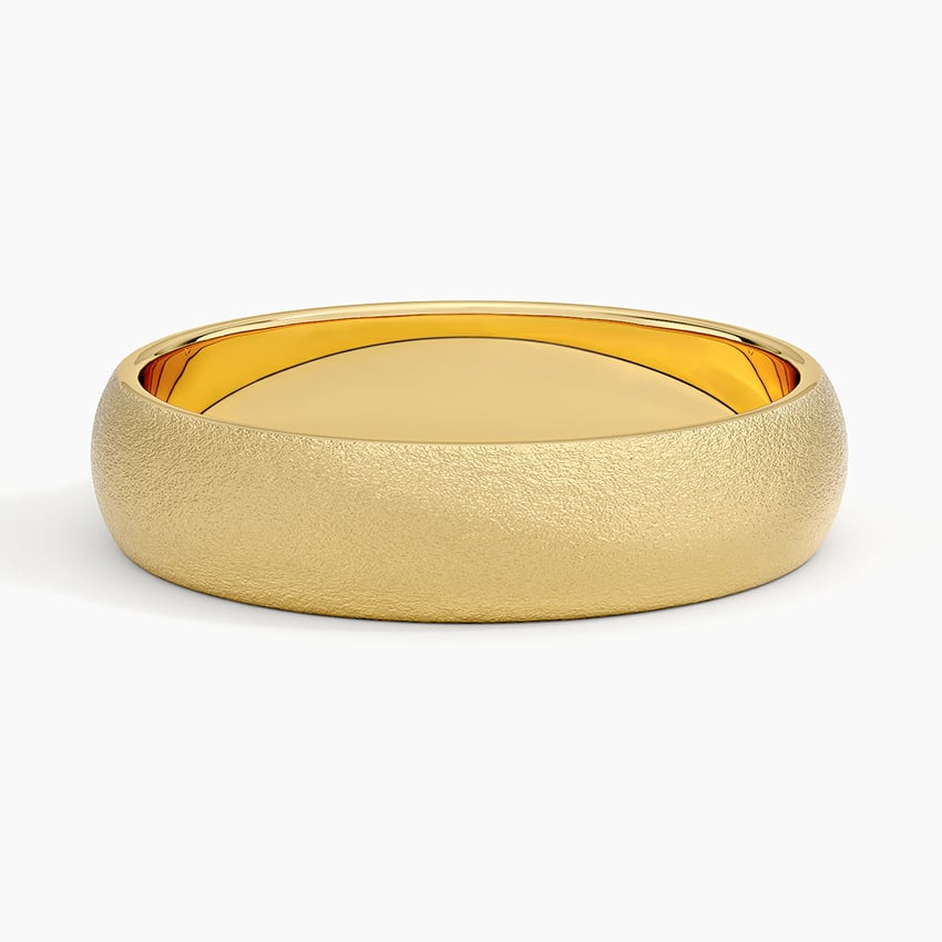 18K Yellow Gold Sandblast Comfort Fit 5mm Wedding Ring