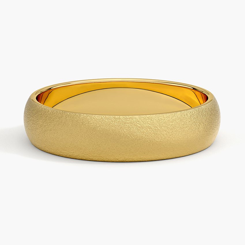 18K Yellow Gold Sandblast Comfort Fit 5mm Wedding Ring