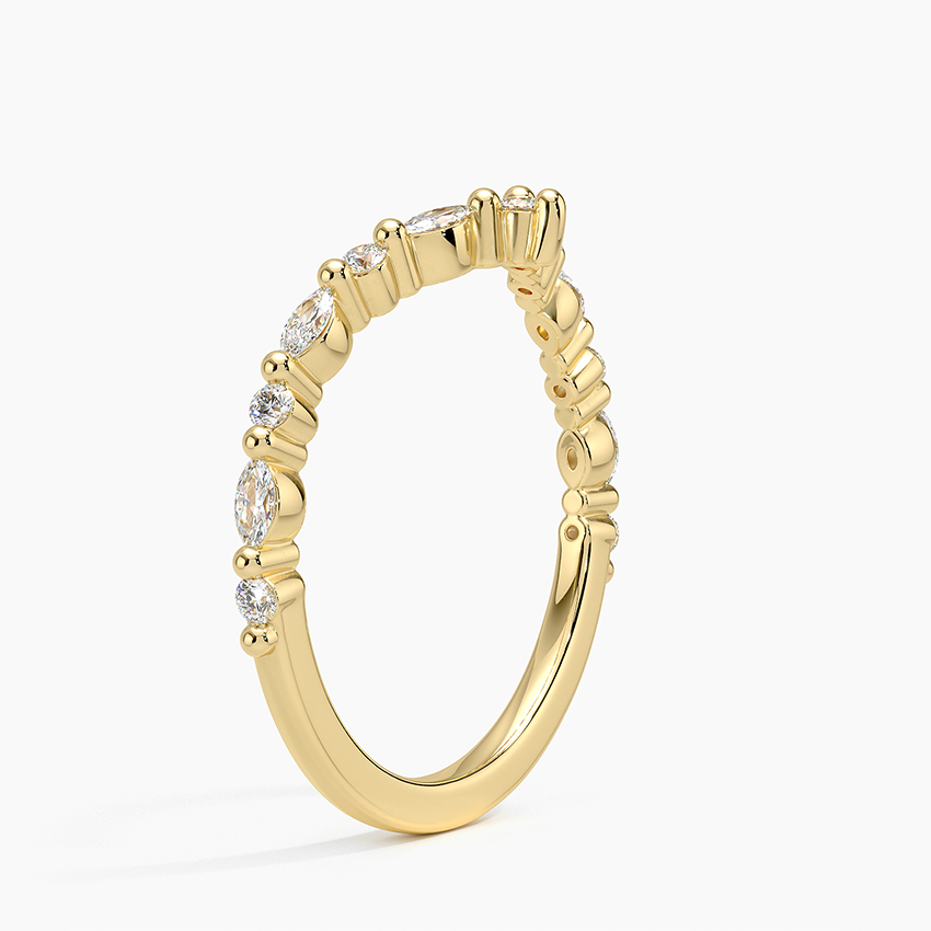 18K Yellow Gold Delicate Versailles Contour Diamond Ring (1/3 ct. tw.)