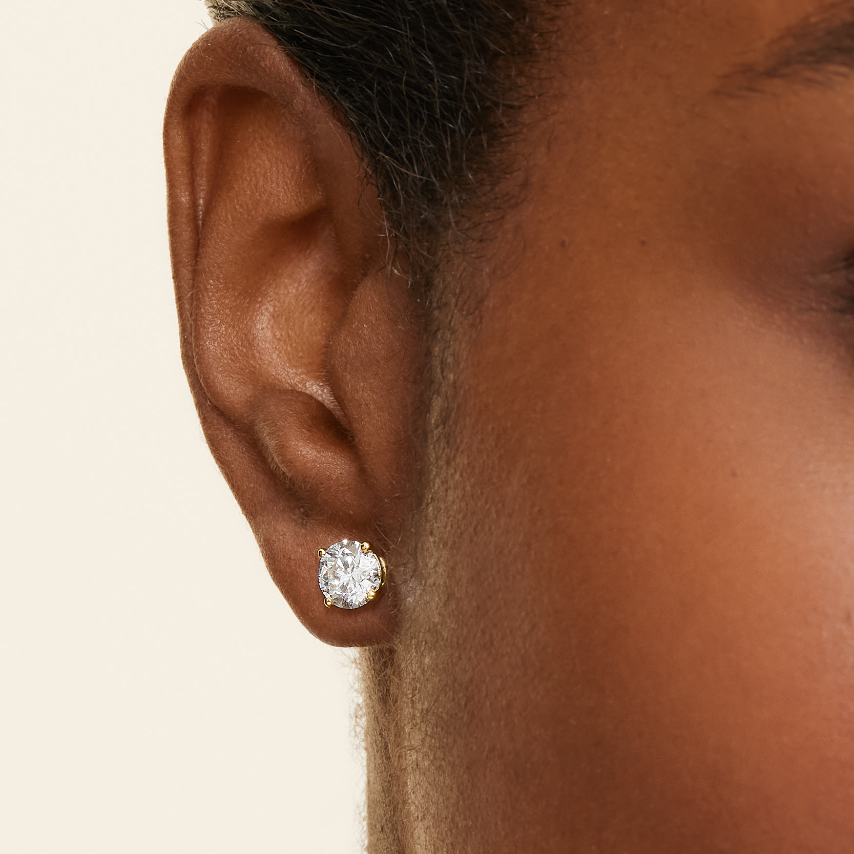 18K Yellow Gold Perfect 4-Prong Certified Lab Diamond Stud Earrings (2 ct. tw.)
