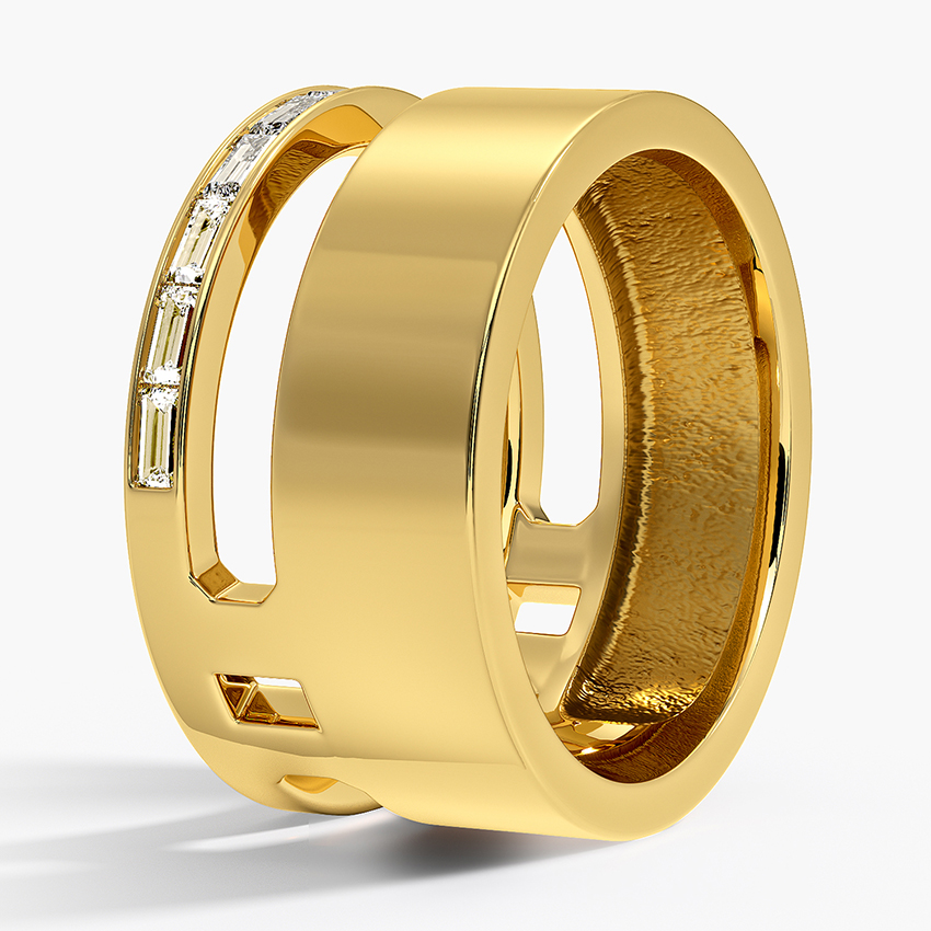 18K Yellow Gold Abierta Diamond Ring