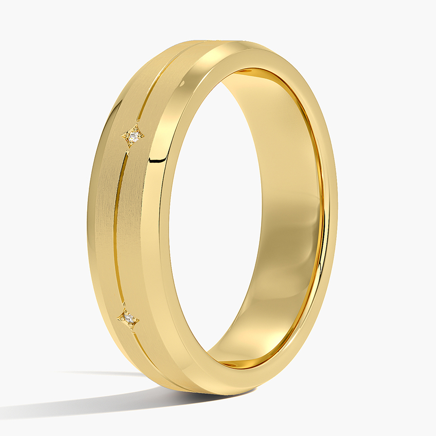 18K Yellow Gold Cosmos Diamond 5.5mm Wedding Ring