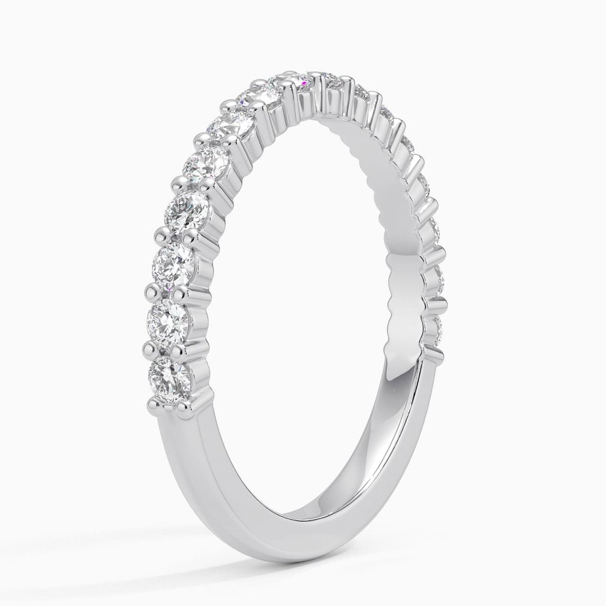18K White Gold Shared Double Prong Diamond Ring (1/2 ct. tw.)