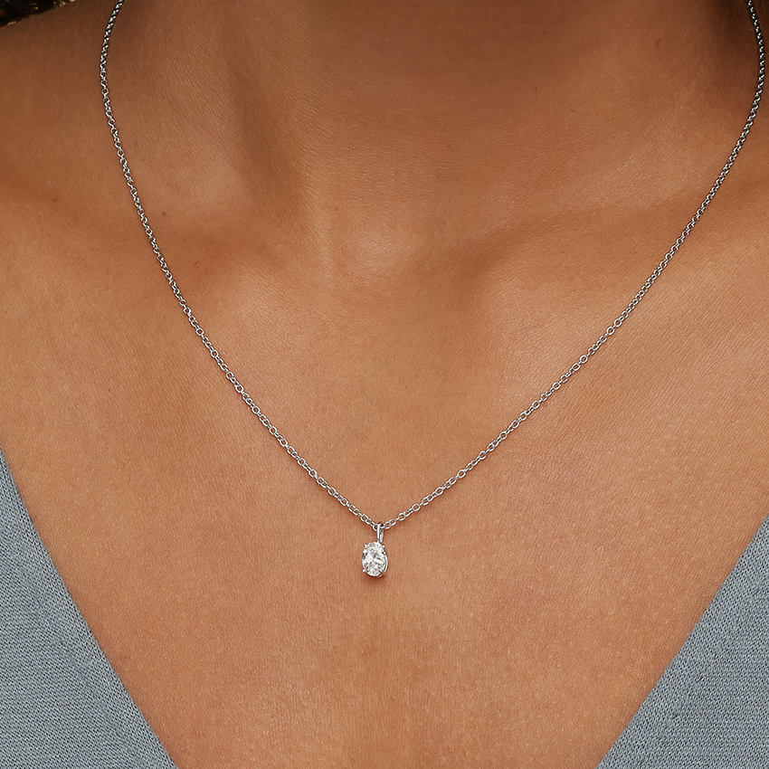 Oval Solitaire Diamond Pendant (1/2 ct. tw.)