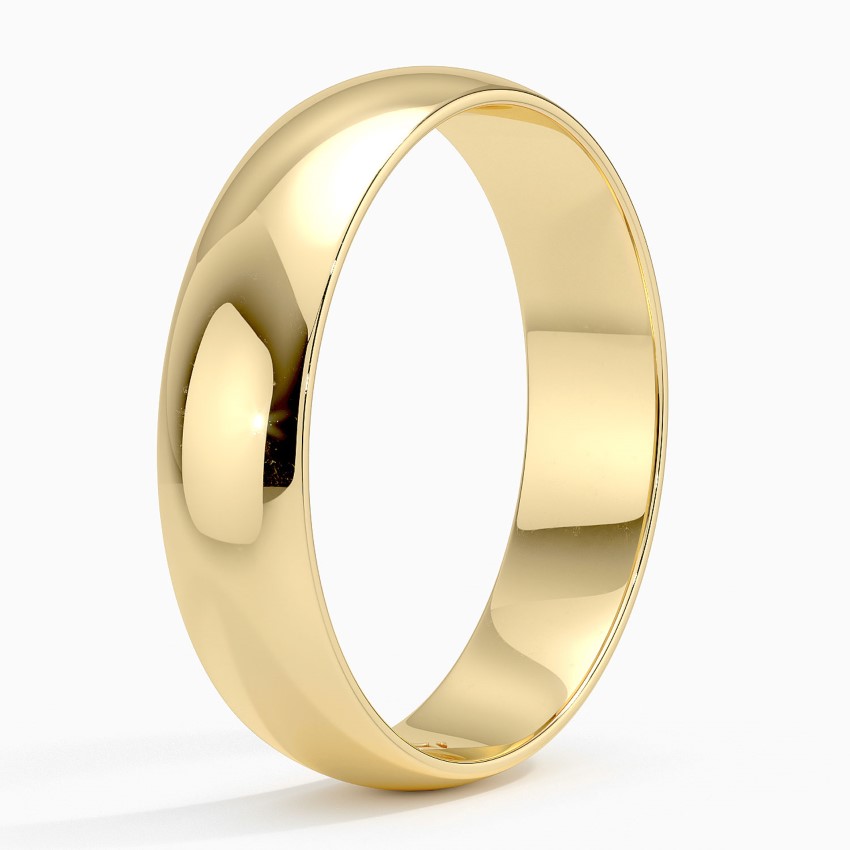 Slim Profile 5mm Wedding Ring in 14K Yellow Gold