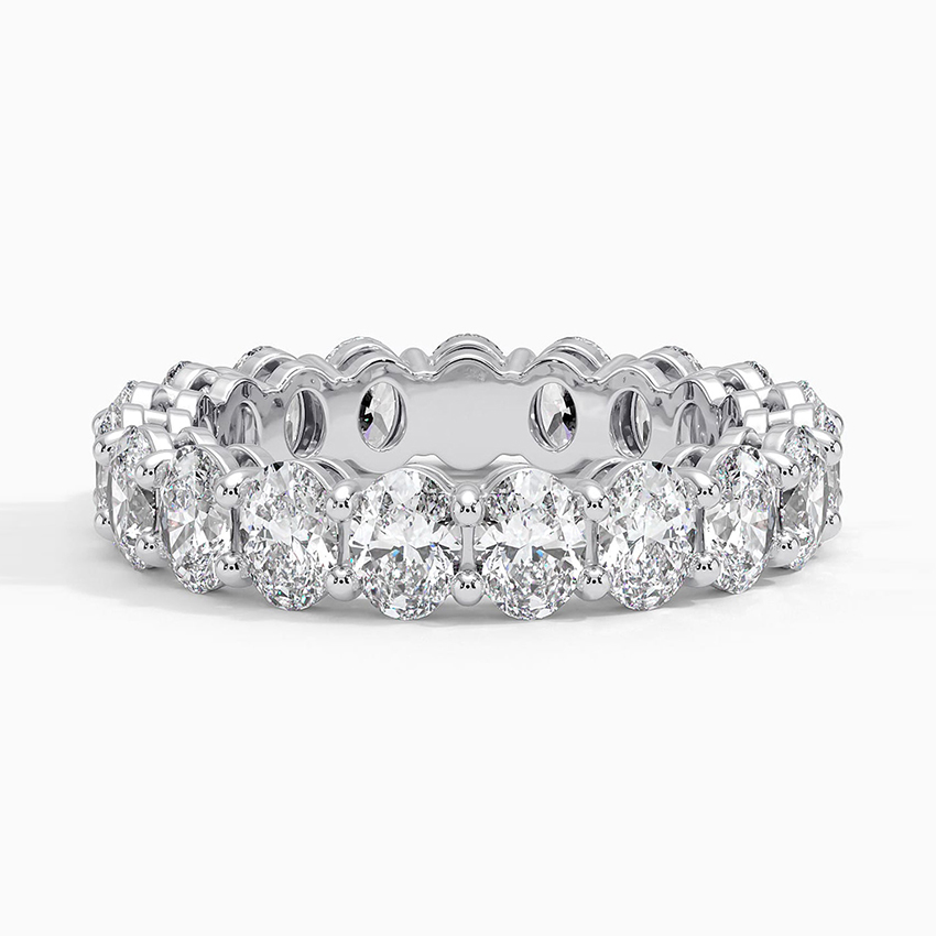 Oval Eternity Diamond Ring (4 ct. tw.) in 18K White Gold