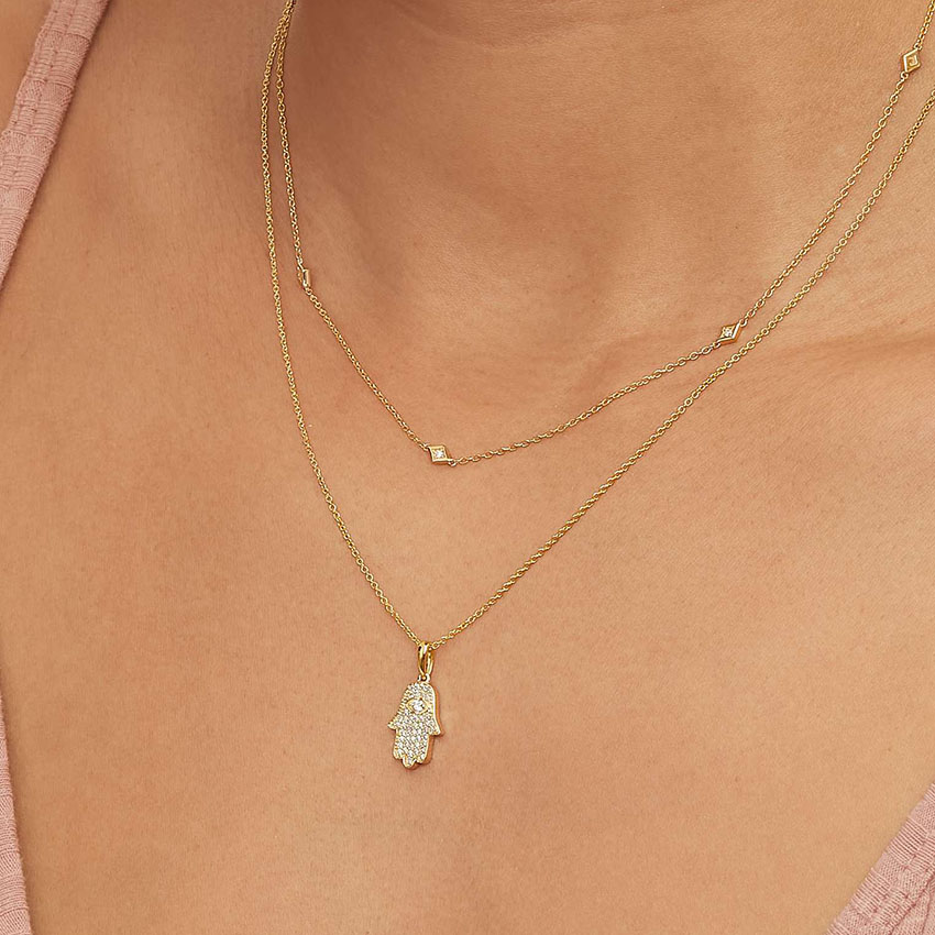 Marquesa Strand Diamond Necklace in 14K Yellow Gold | Brilliant Earth