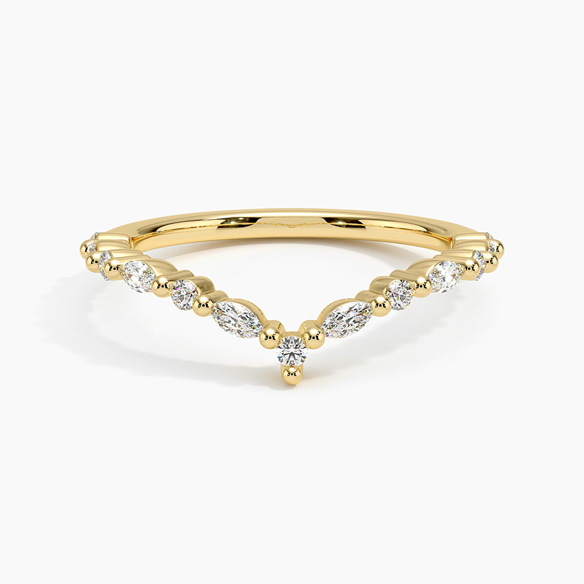 18K Yellow Gold Delicate Versailles Contour Diamond Ring (1/3 ct. tw.)