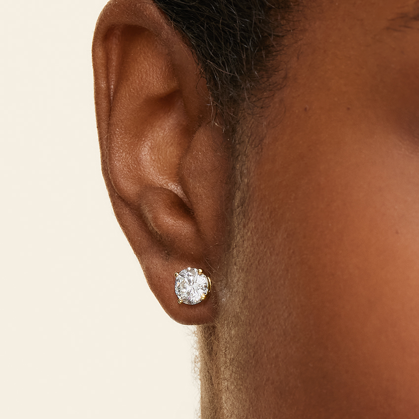 18K Yellow Gold Carbon Capture Lab Diamond Stud Earrings (2 ct. tw.)
