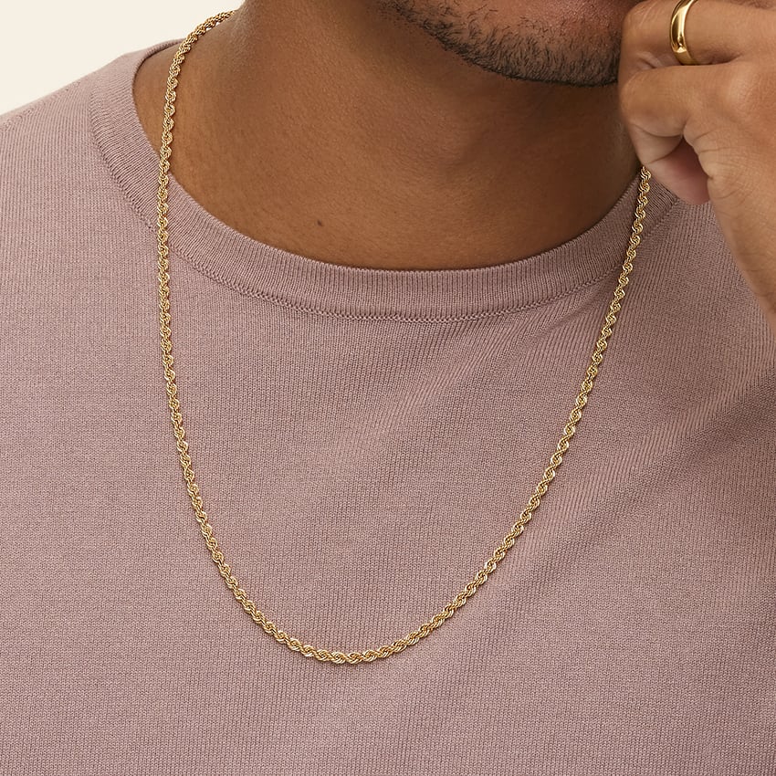 Bailey 24 Lightweight Rope Chain Necklace in 14K