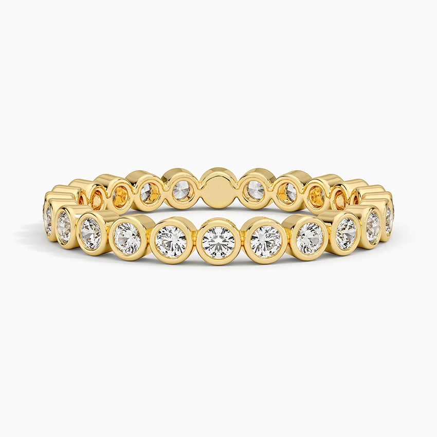14K Yellow Gold Bezel Round Eternity Diamond Ring (1/2 ct. tw.)