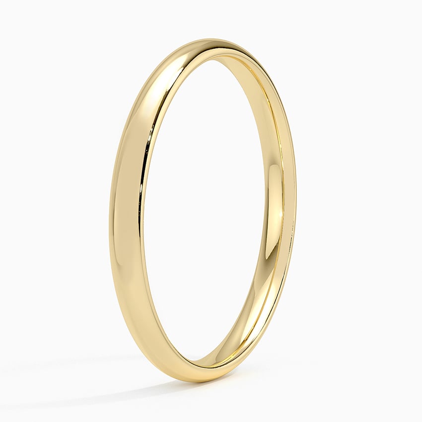 18K Yellow Gold 2mm Slim Profile Wedding Ring, large side view