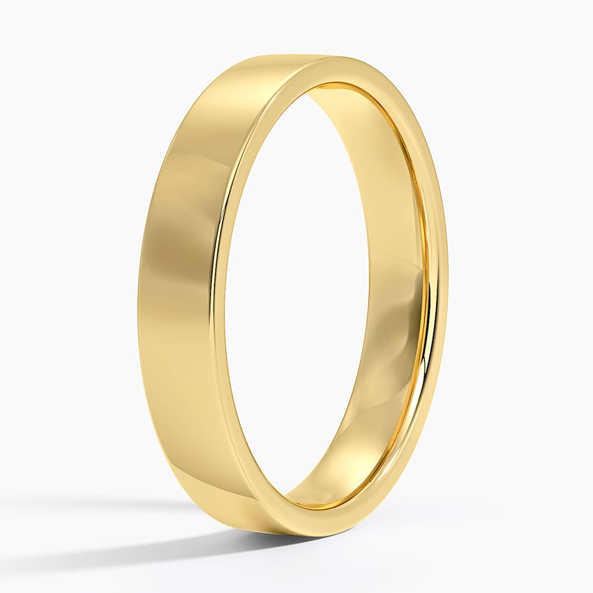 18K Yellow Gold Mojave 4mm Wedding Ring, large side view