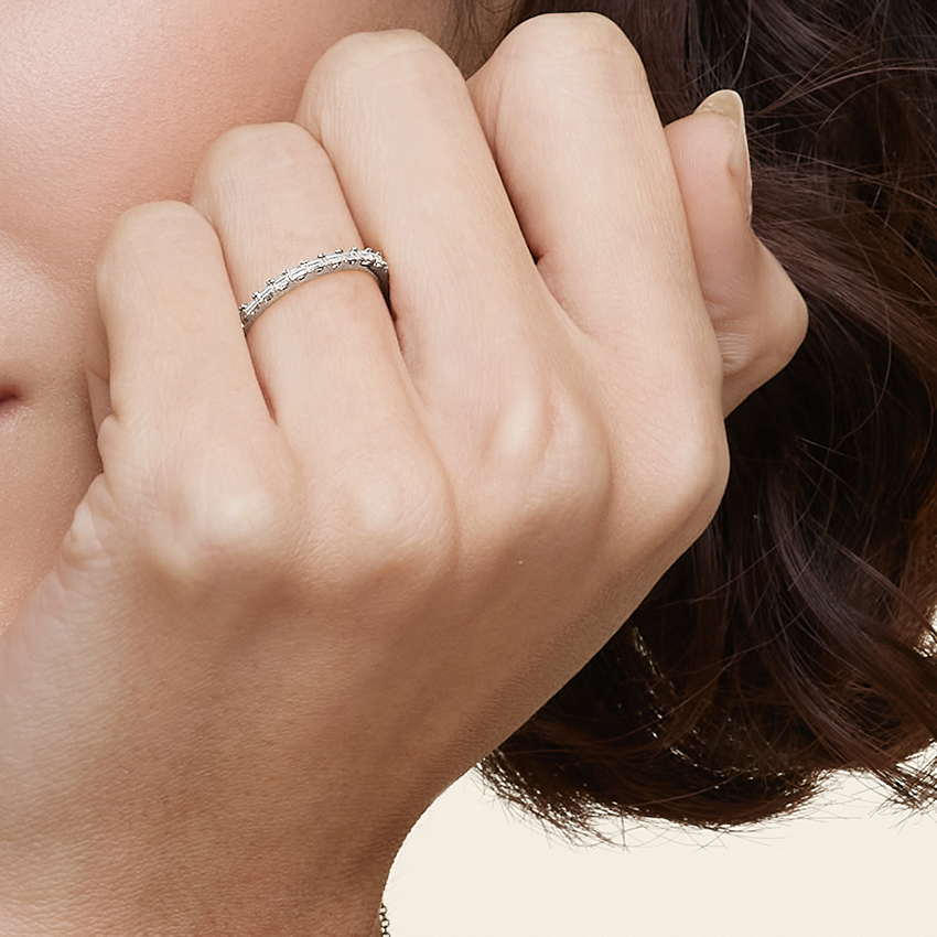 Platinum Delicate Gemma Baguette Diamond Ring (1/6 ct. tw.)