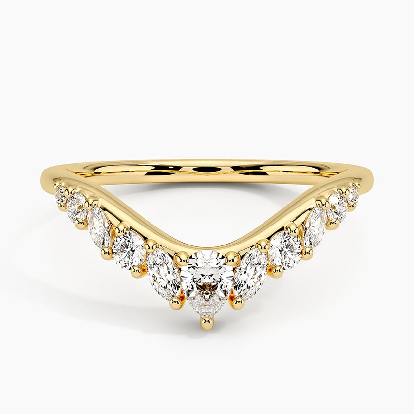 Floriana Contoured Diamond Ring In 18k Yellow Gold