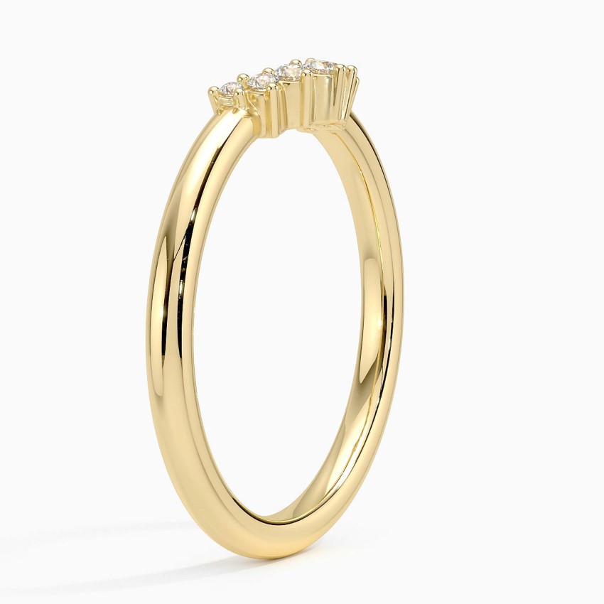 18K Yellow Gold Crescent Diamond Ring