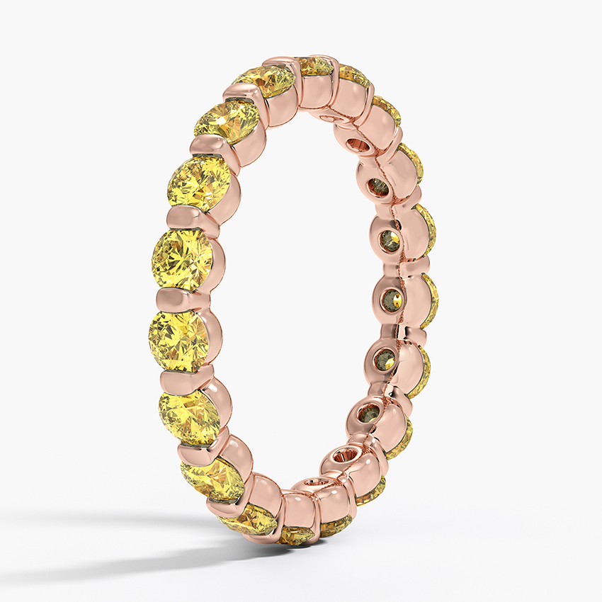 Eternity Yellow Lab Diamond Ring (2 ct. tw.) in 14K Rose Gold