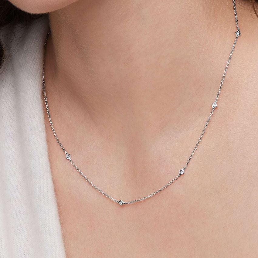 Silver Marquesa Strand Diamond Necklace