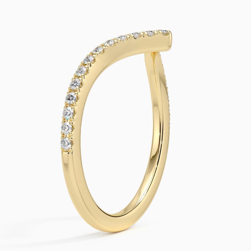 Elongated Flair Diamond Ring in 18K Yellow Gold