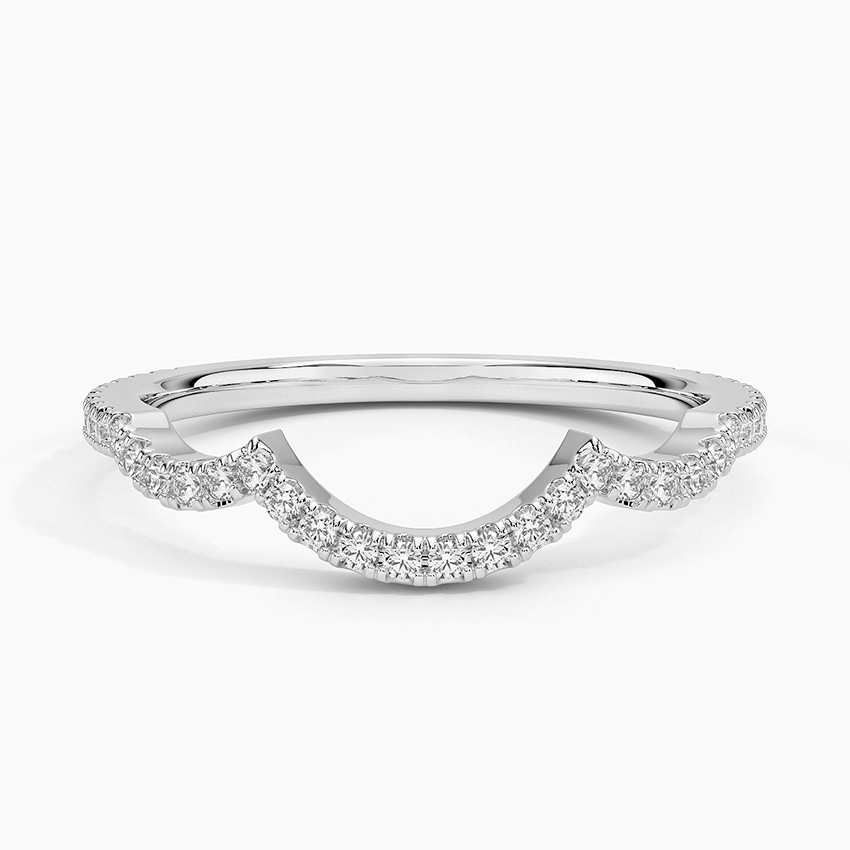 Platinum Petite Twisted Vine Curved Diamond Ring (1/5 ct. tw.)