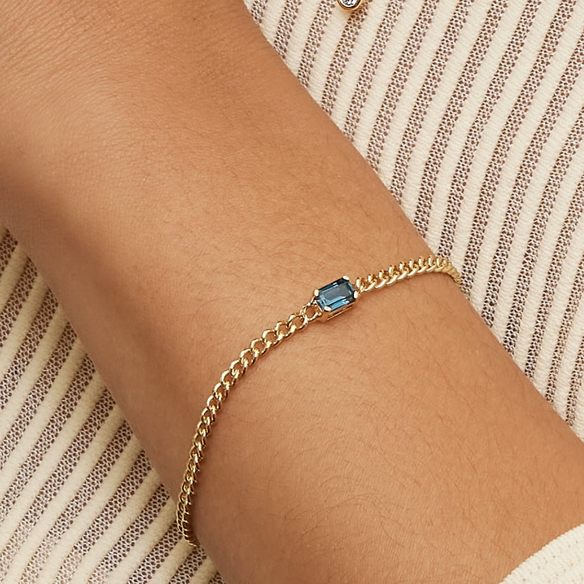 Kendall London Blue Topaz Chain Bracelet in 14K Yellow Gold
