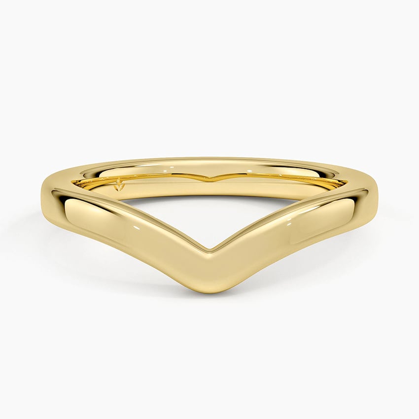 18K Yellow Gold 2.5mm Chevron Ring