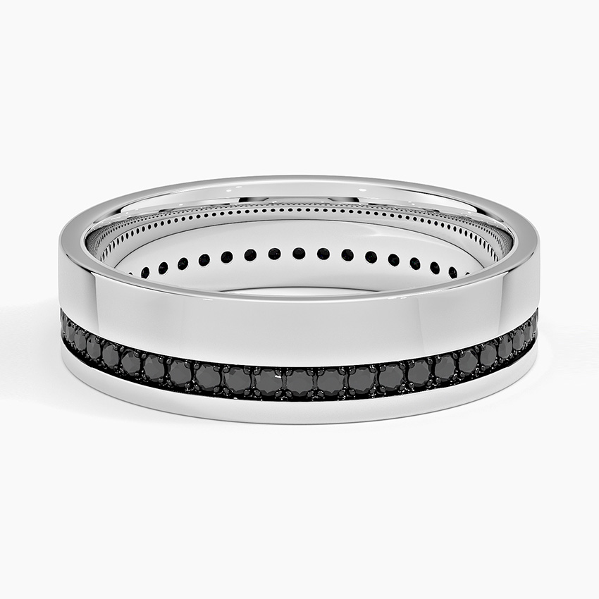 Austin Eternity Black Diamond 5.5mm Wedding Ring in Platinum