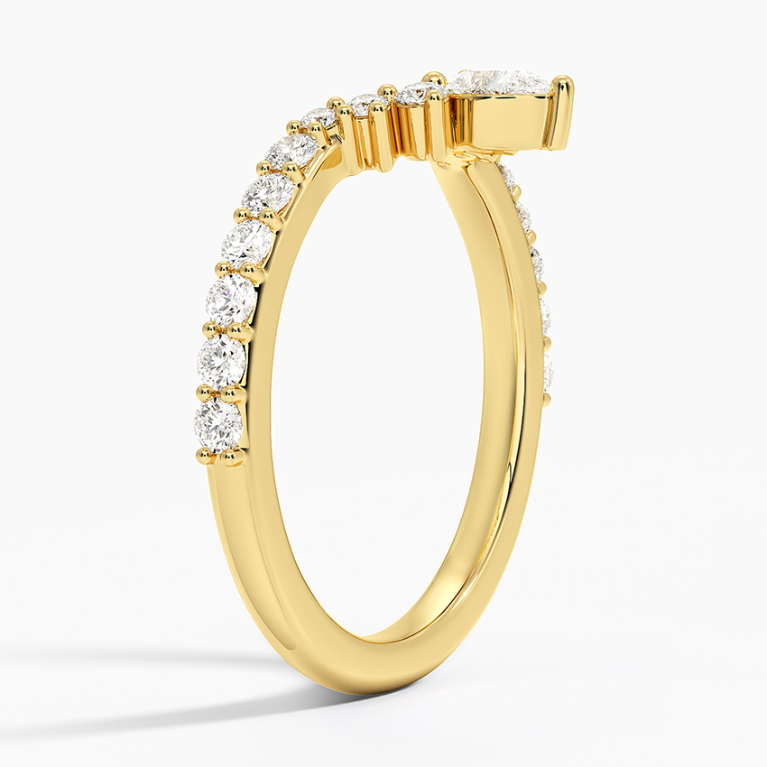 18K Yellow Gold Grand Lunette Diamond Ring (1/2 ct. tw.)