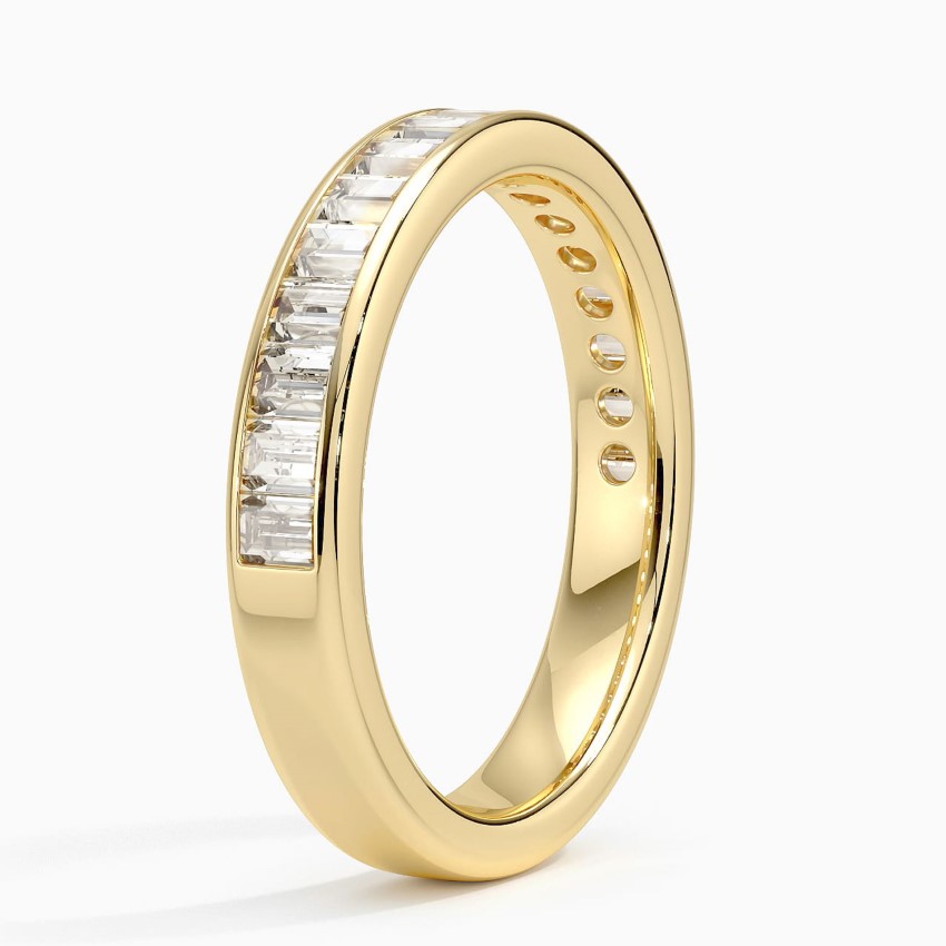 18K Yellow Gold Channel Set Baguette Lab Diamond Ring (3/4 ct. tw.)