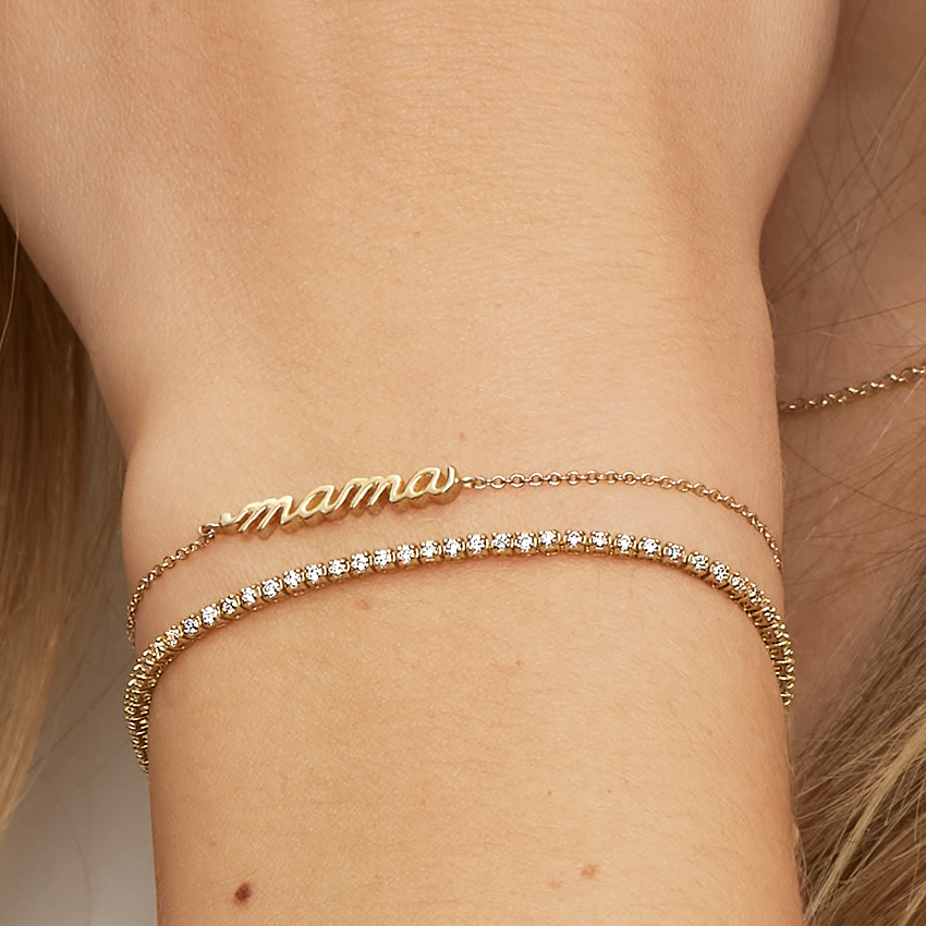 14K Yellow Gold Mama Bracelet