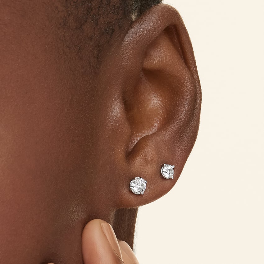 18K White Gold Lab Grown Diamond Stud Earrings (1/2 ct. tw.)