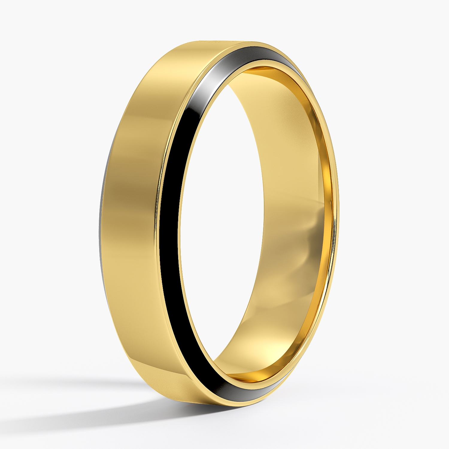 18K Yellow Gold Daniel Beveled Edge 5.5mm Wedding Ring