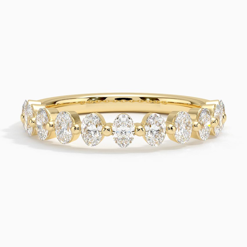 Ellipse Oval Diamond Ring in 18K Yellow Gold