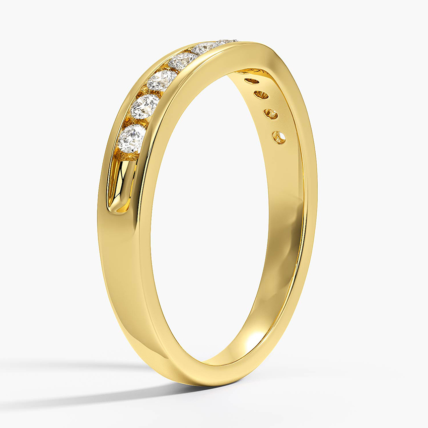 18K Yellow Gold Zadie Channel Set Lab Diamond Contour Ring (1/4 ct. tw.)