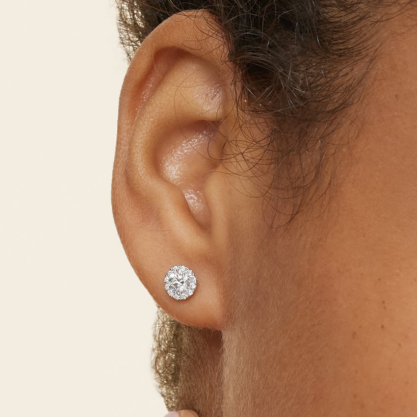 Lab Grown Diamond Halo Stud Earrings (5/8 ct. tw.) in 18K Lab Grown Diamond Halo Stud Earrings (5/8 ct. tw.) in 18K