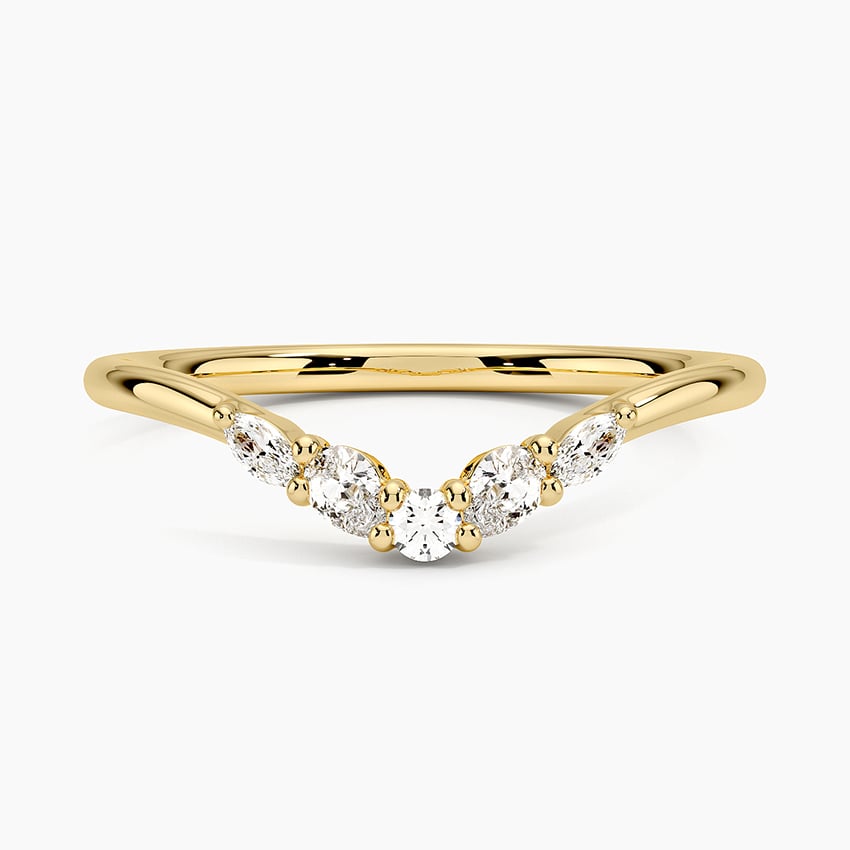 Camille Contoured Diamond Wedding Ring - 18K Yellow Gold