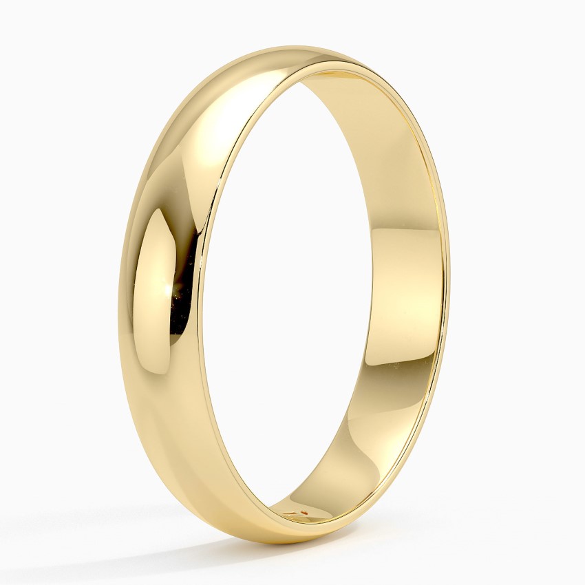 Slim Profile 4mm Wedding Ring in 14K Yellow Gold