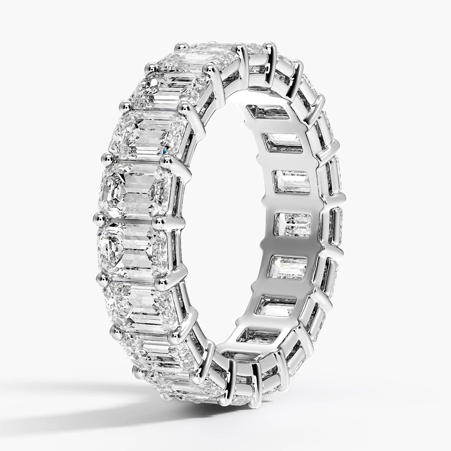Platinum Emerald Eternity Diamond Ring (6 ct. tw.)