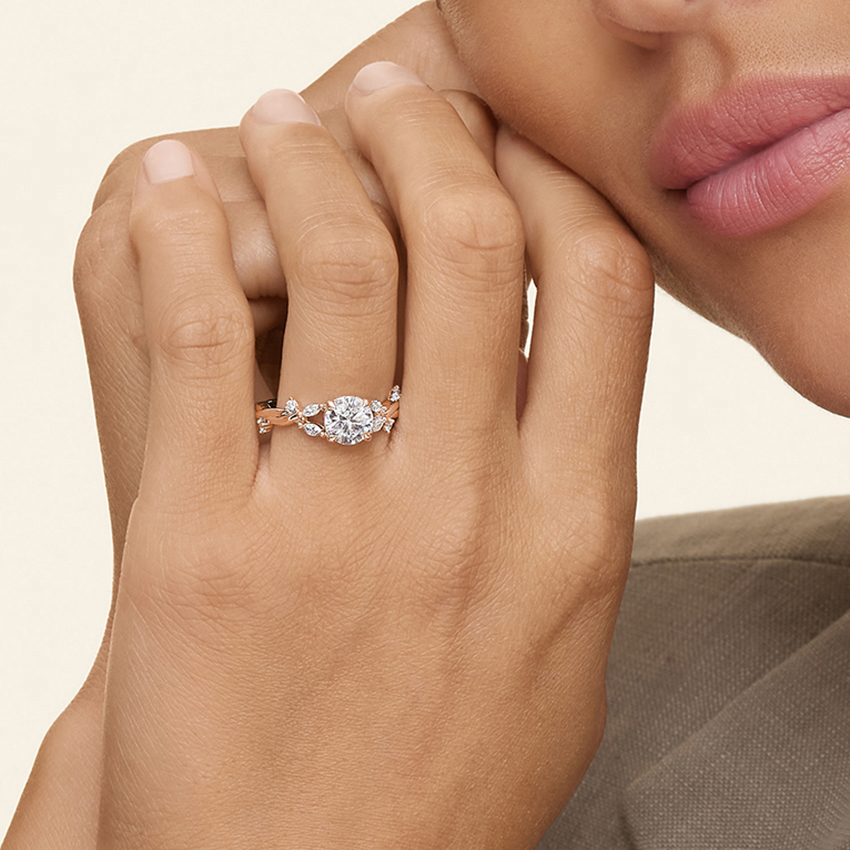 14K Rose Gold Azalea Twist Diamond Ring