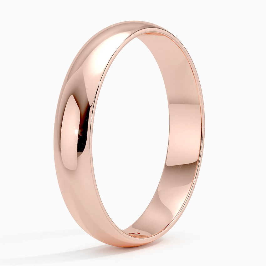 Slim Profile 4mm Wedding Ring in 14K Rose Gold