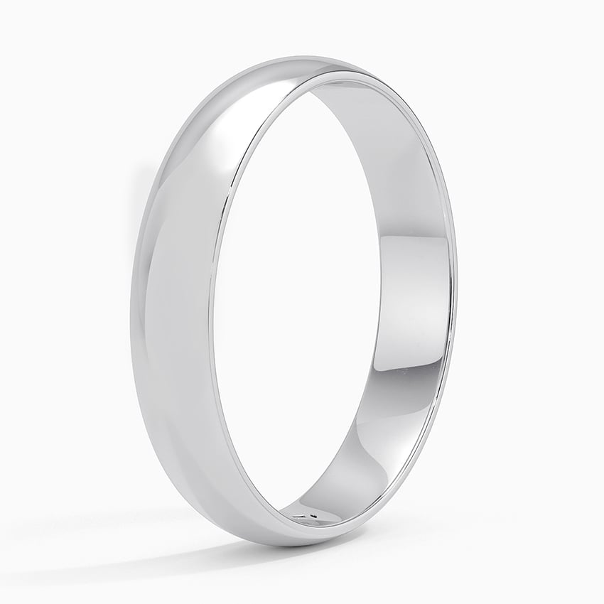 18K White Gold Slim Profile 4mm Wedding Ring
